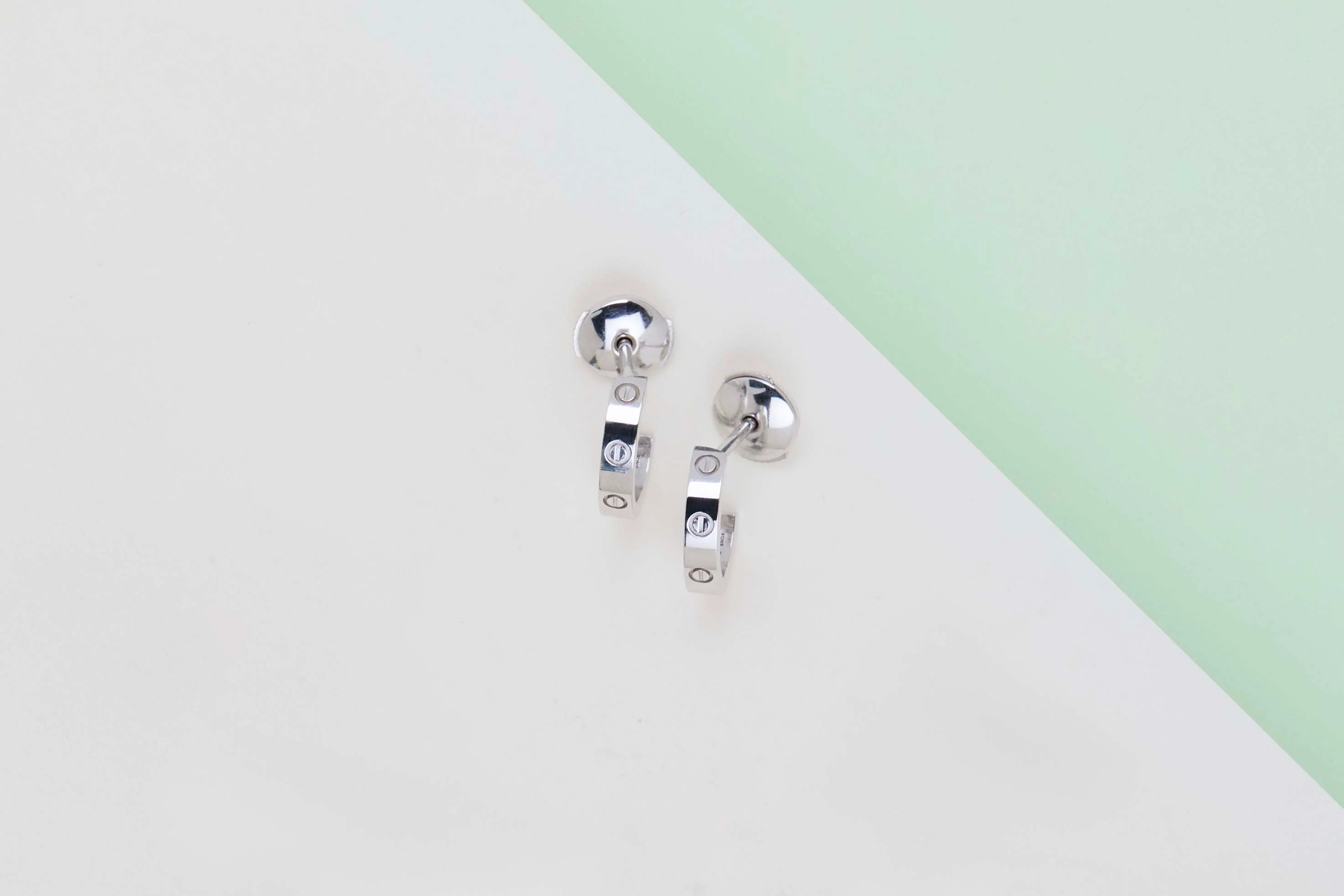 Love Hoop Earings Small - White Gold - B&P - Image 2