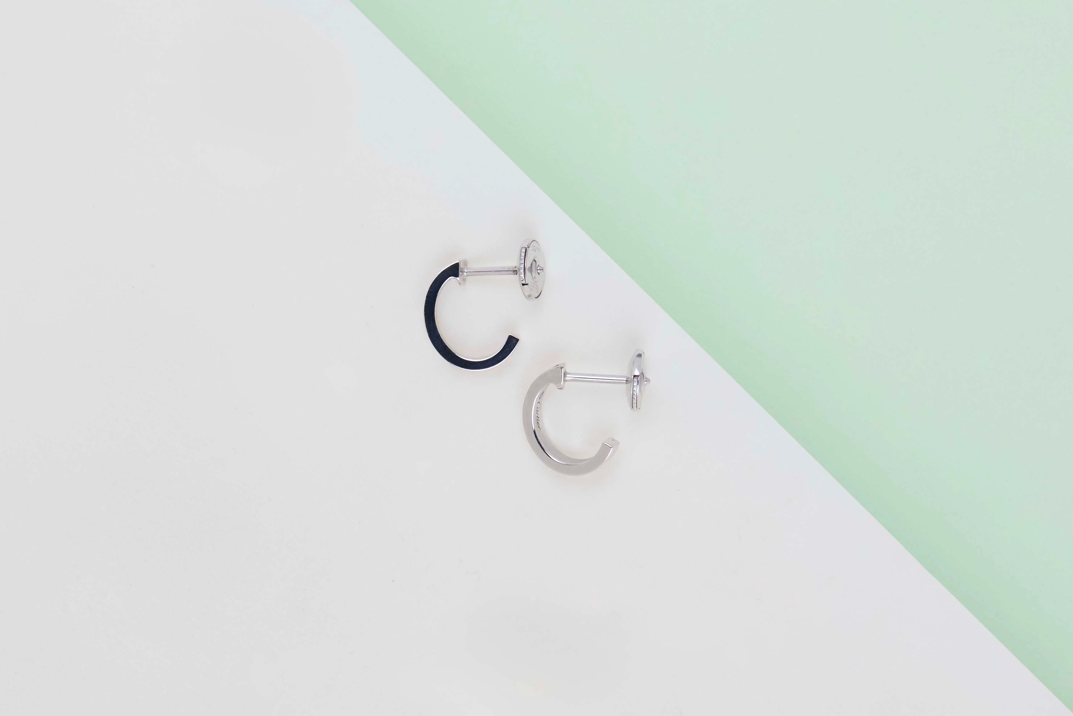 Love Hoop Earings Small - White Gold - B&P - Image 3
