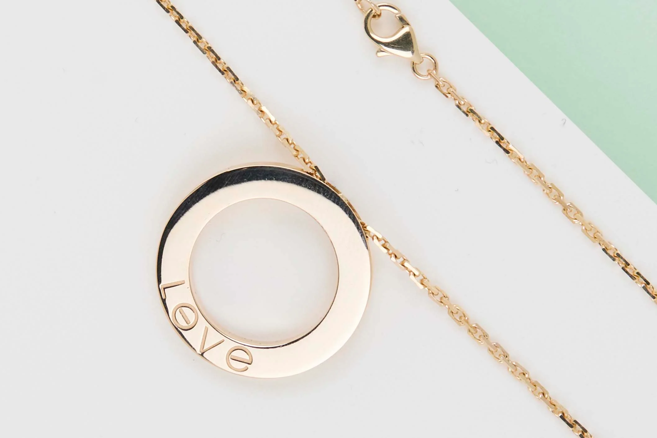 Love Pendant Necklace - Yellow Gold - 56 CM - B&P - Image 2