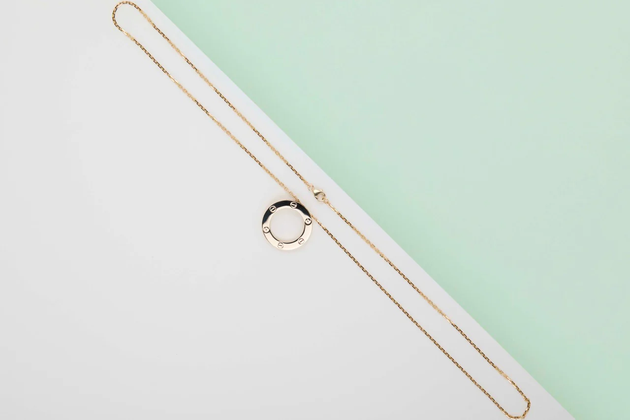Love Pendant Necklace - Yellow Gold - 56 CM - B&P - Image 3