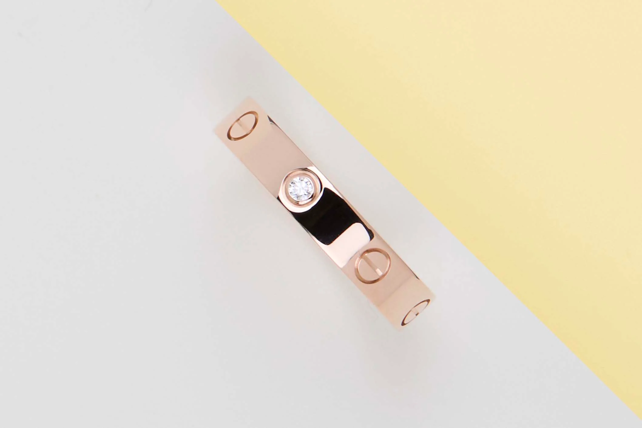 Love Ring Small - Rose Gold & Diamond - Size 56 - B&P