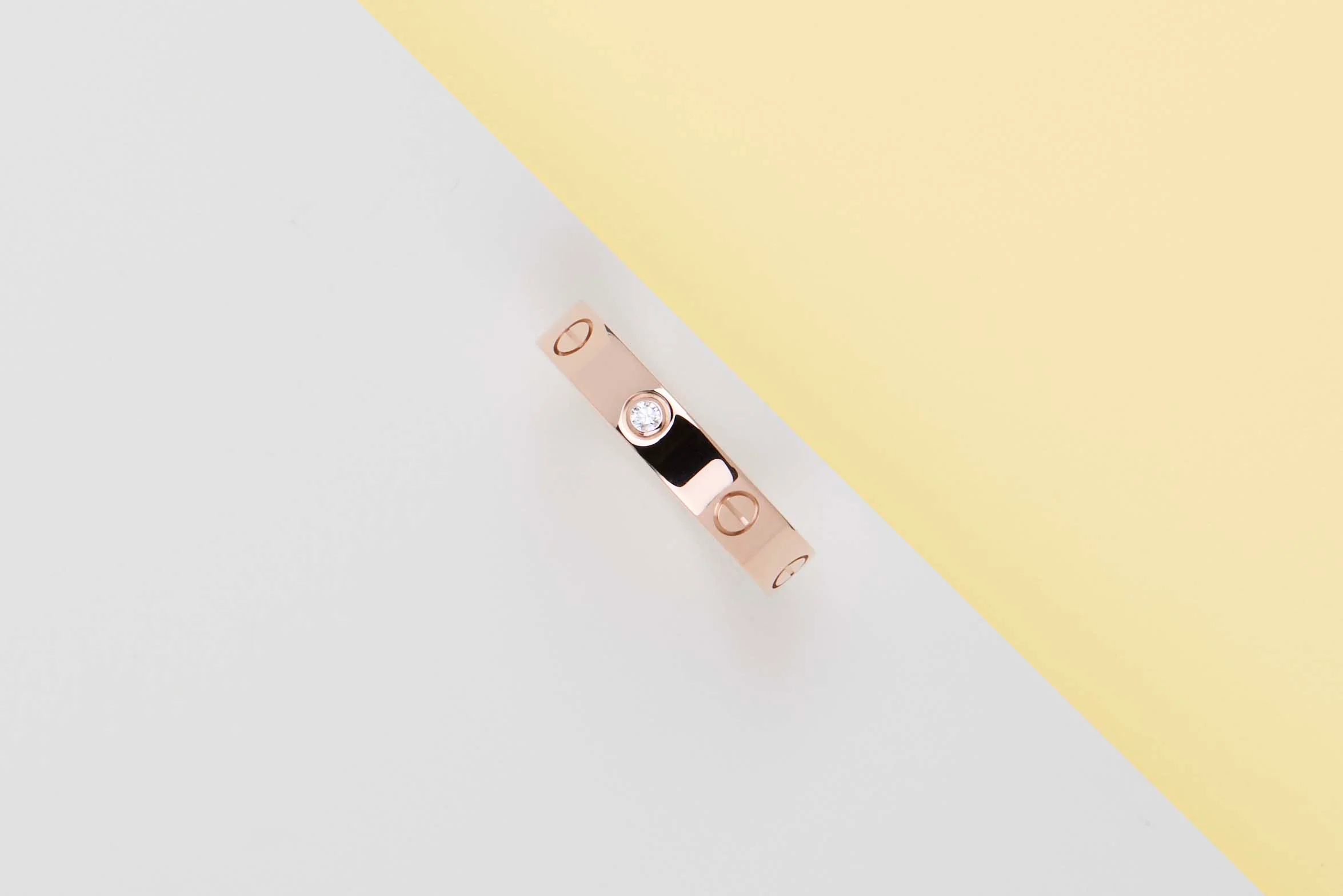 Love Ring Small - Rose Gold & Diamond - Size 56 - B&P - Image 2