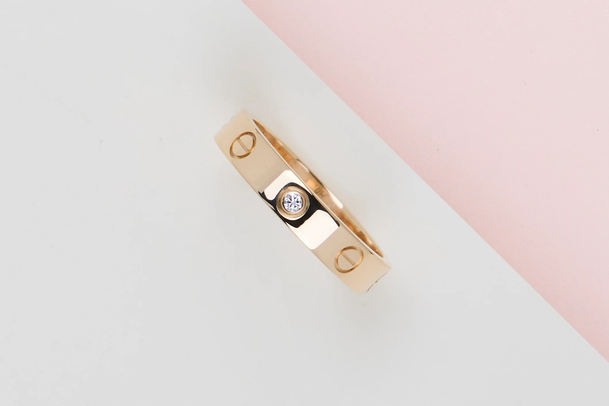 Love Ring Small - Yellow Gold & Diamond - Size 55 - B&P