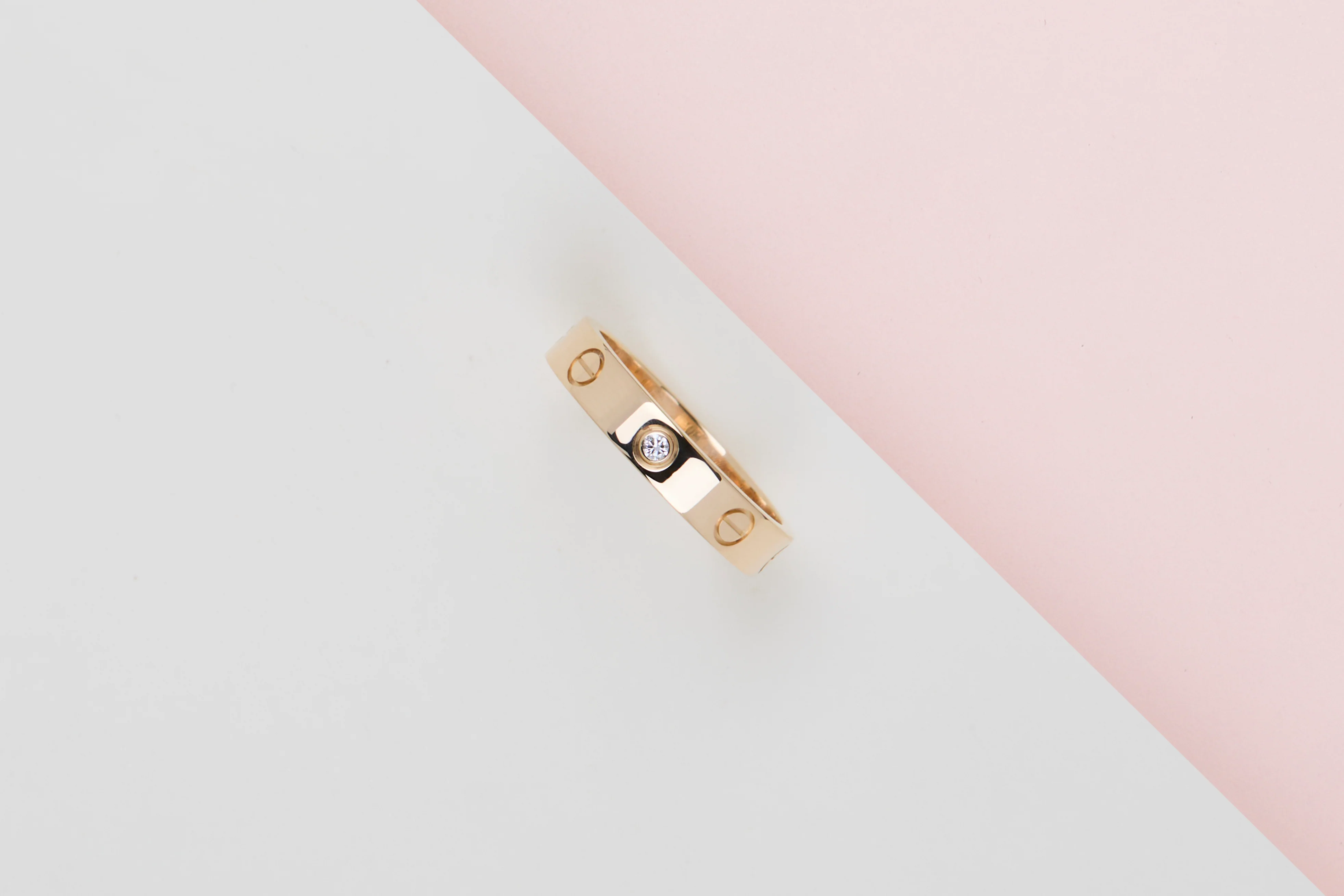 Love Ring Small - Yellow Gold & Diamond - Size 55 - B&P - Image 2