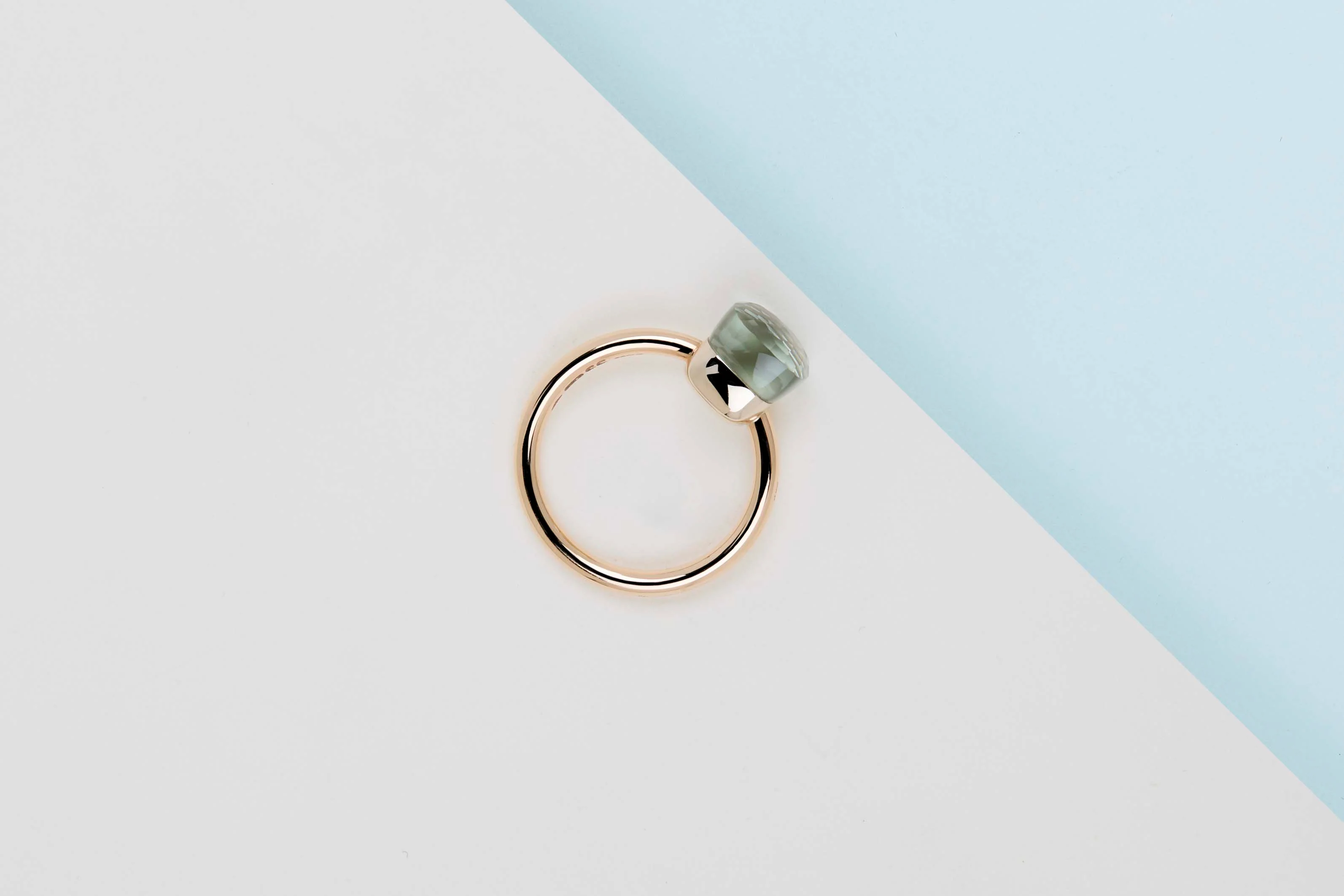 Nudo Petit Ring - Rose & White Gold - Prasiolite - Size 55 - B&P - Image 3