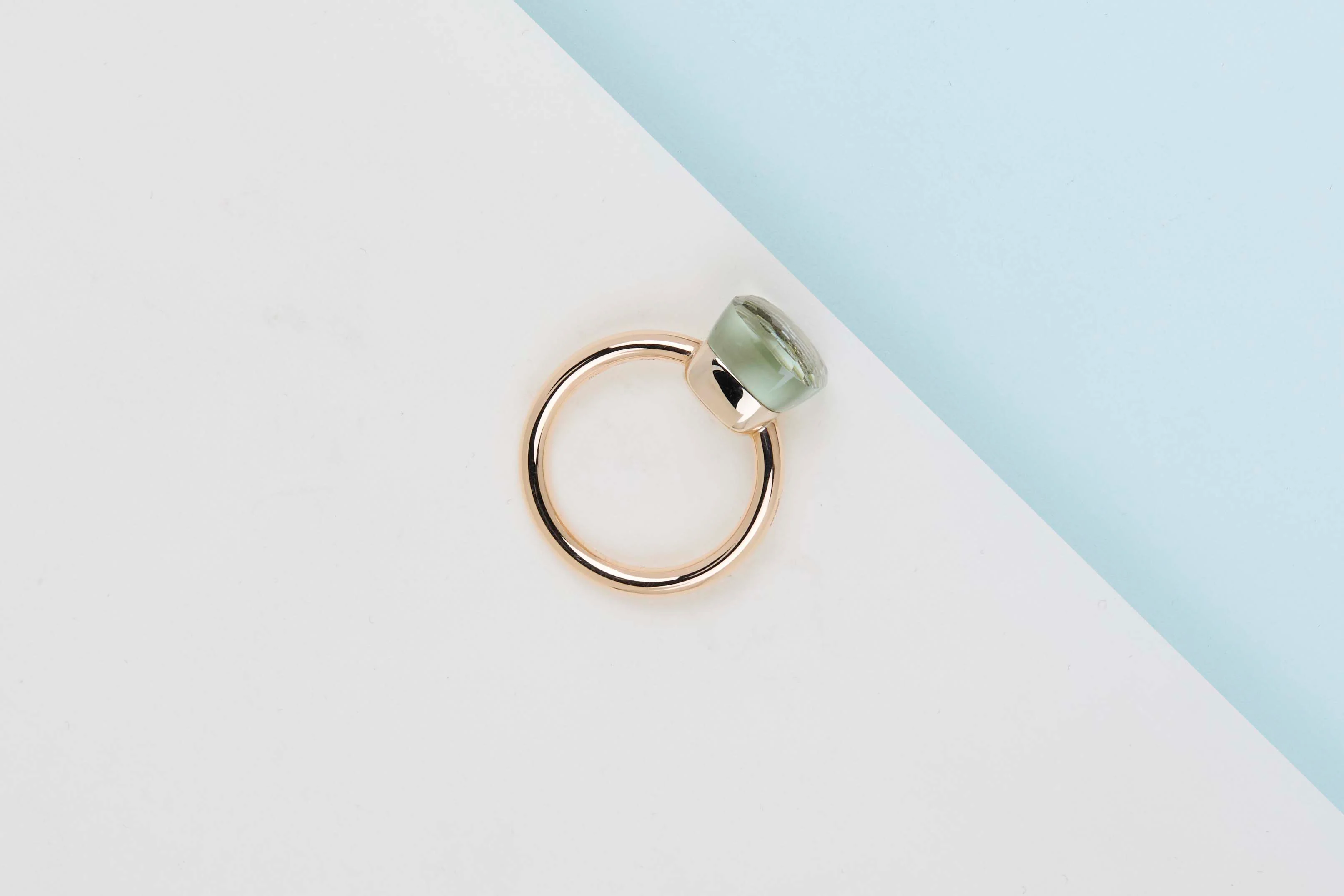 Nudo Ring - Rose & White Gold - Prasiolite - Size 54 - B&P - Image 3