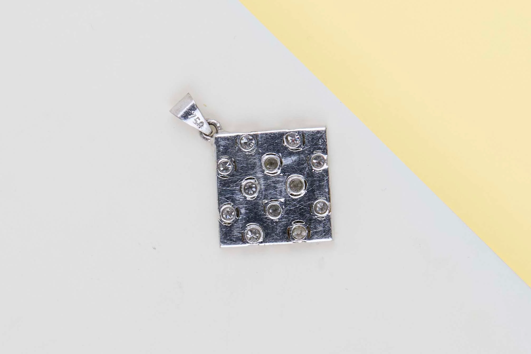 Pendant - 18ct. White Gold & Diamonds - 1.5 x 1.5 CM - Image 3