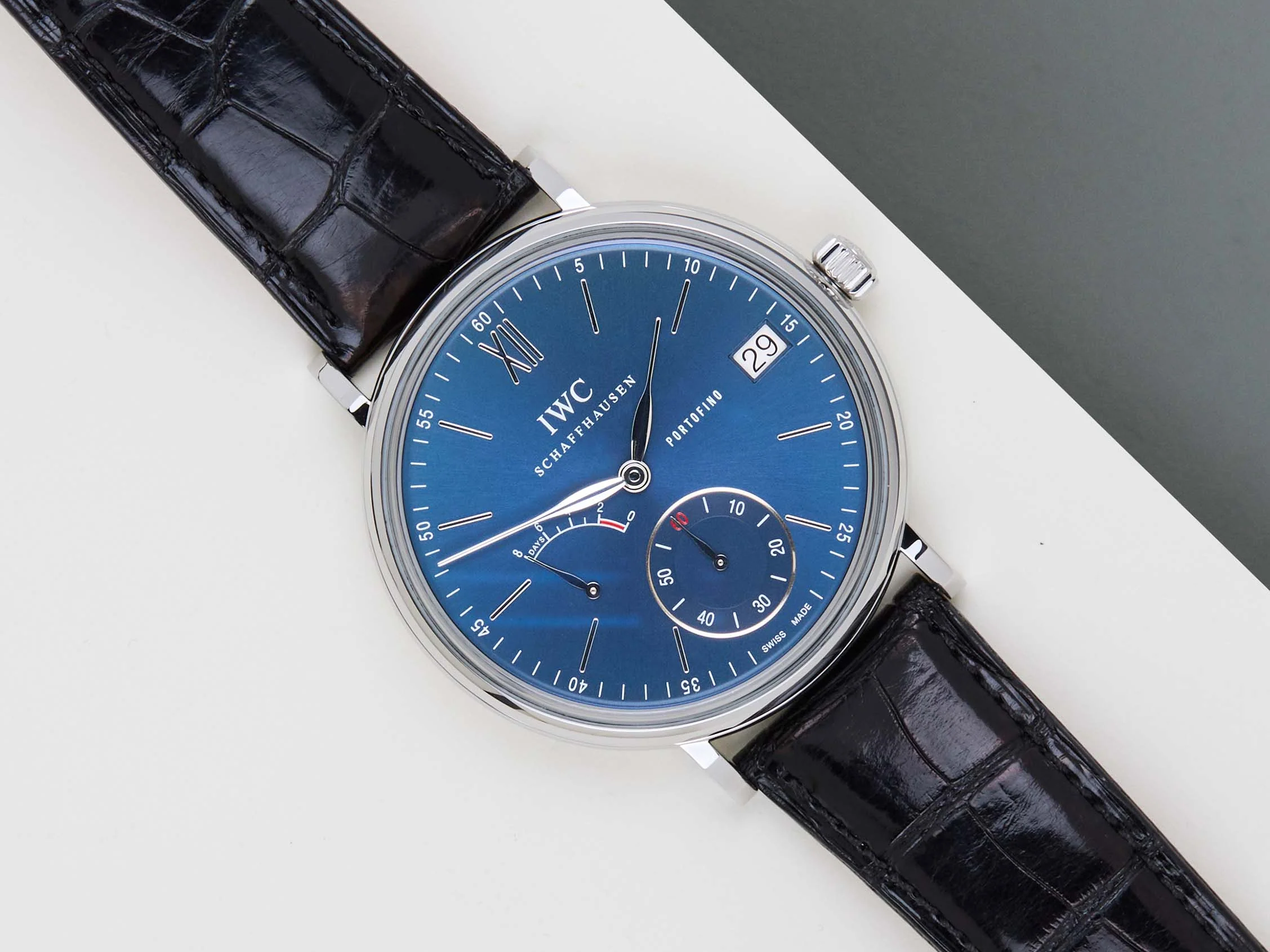 Portofino Hand-Wound 8 Days 'Blue Dial'