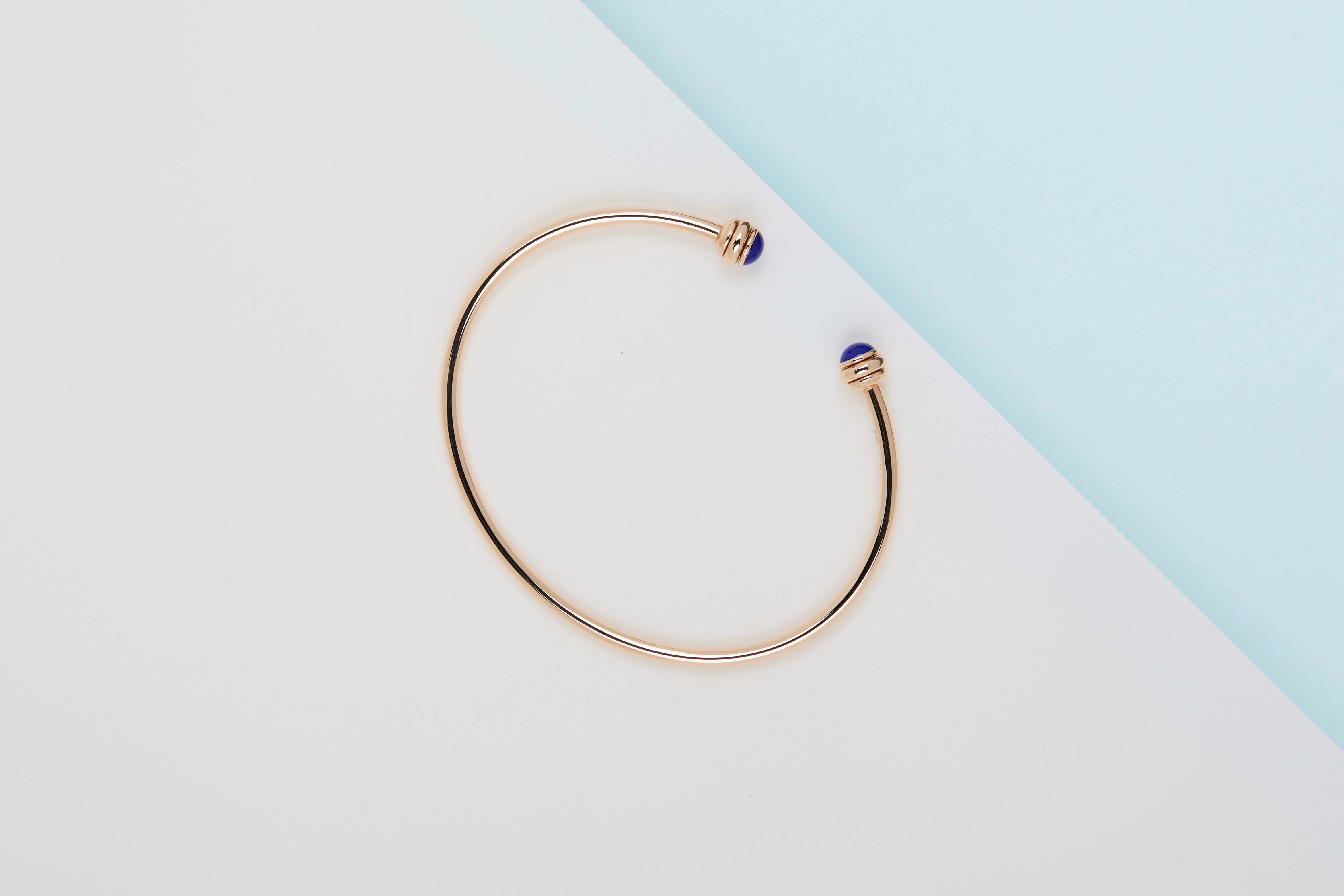 Possession Open Bangle Bracelet - Lapis Lazuli & Rose Gold - Size 16 - B&P - Image 3
