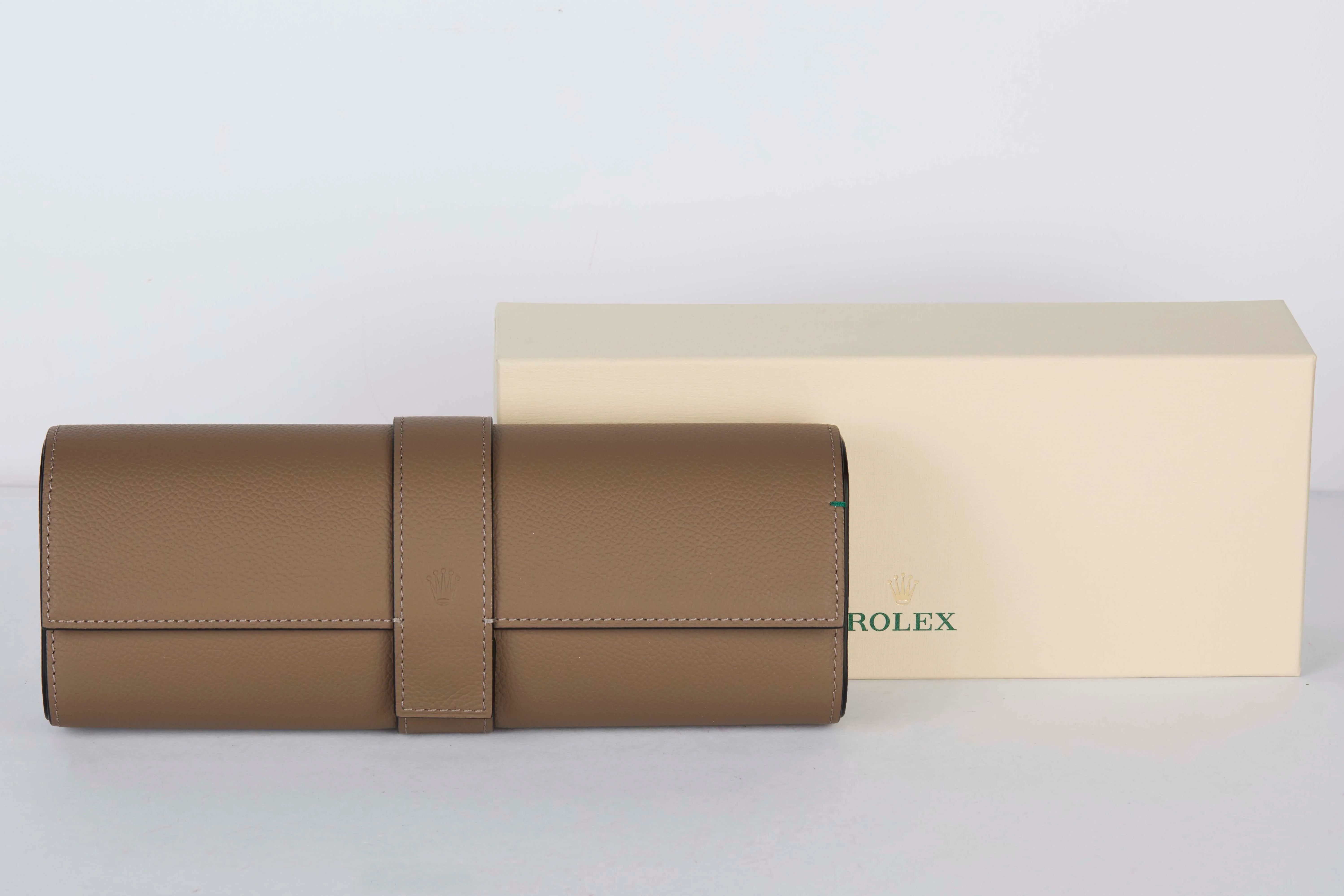 Rolex Watch Roll '3/4 watches - Brown Leather'