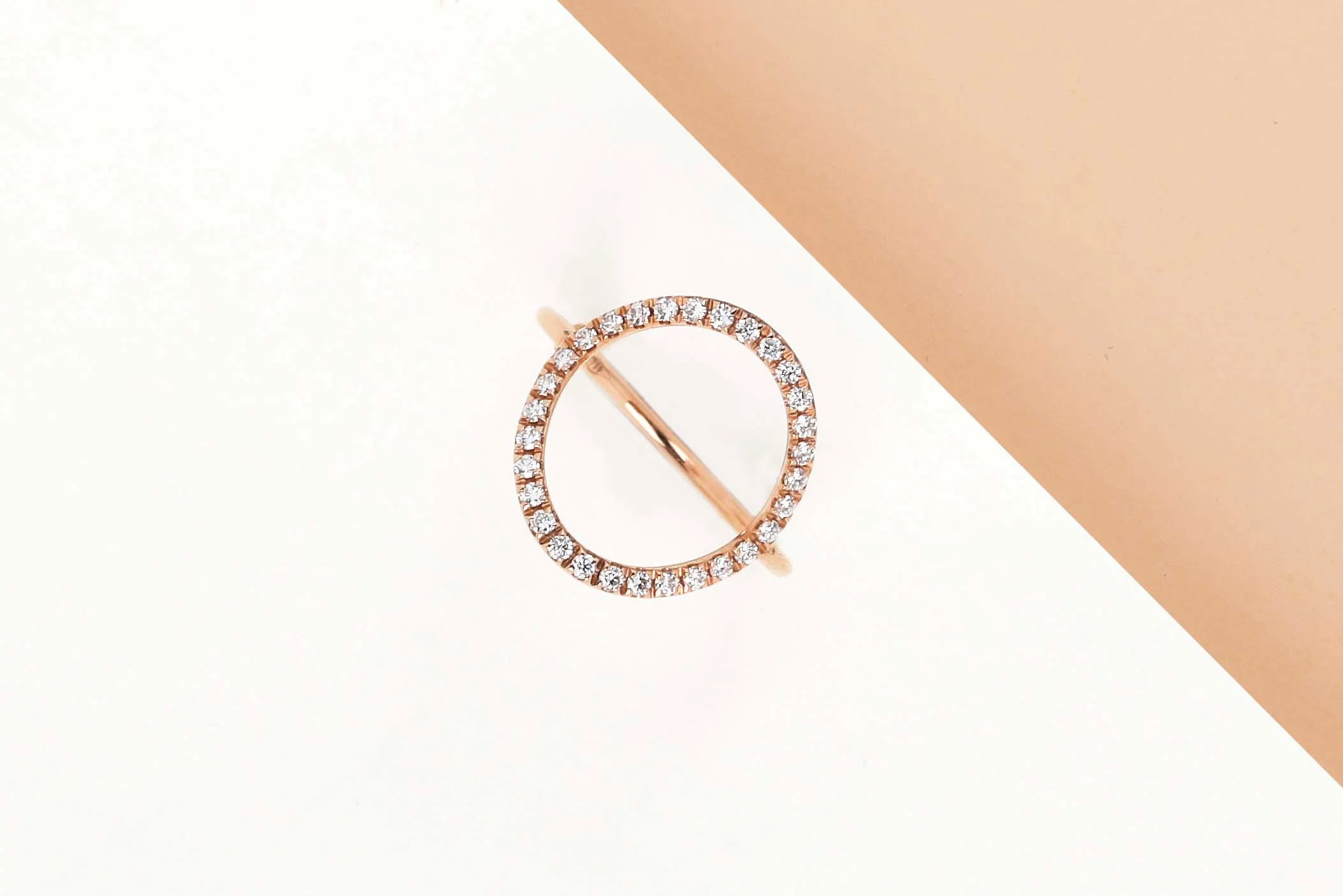 Rose Gold Ring - Diamonds - Size 54