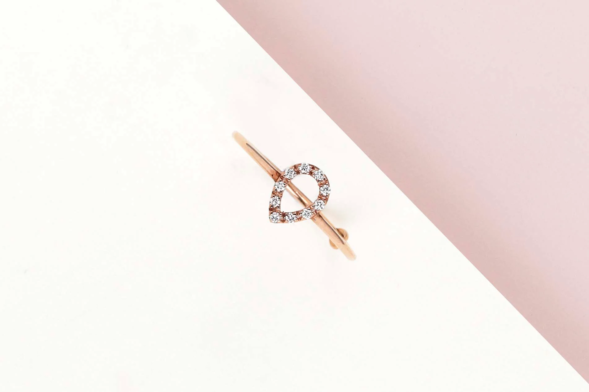 Rose Gold Ring - Diamonds - Size 54 - Image 2