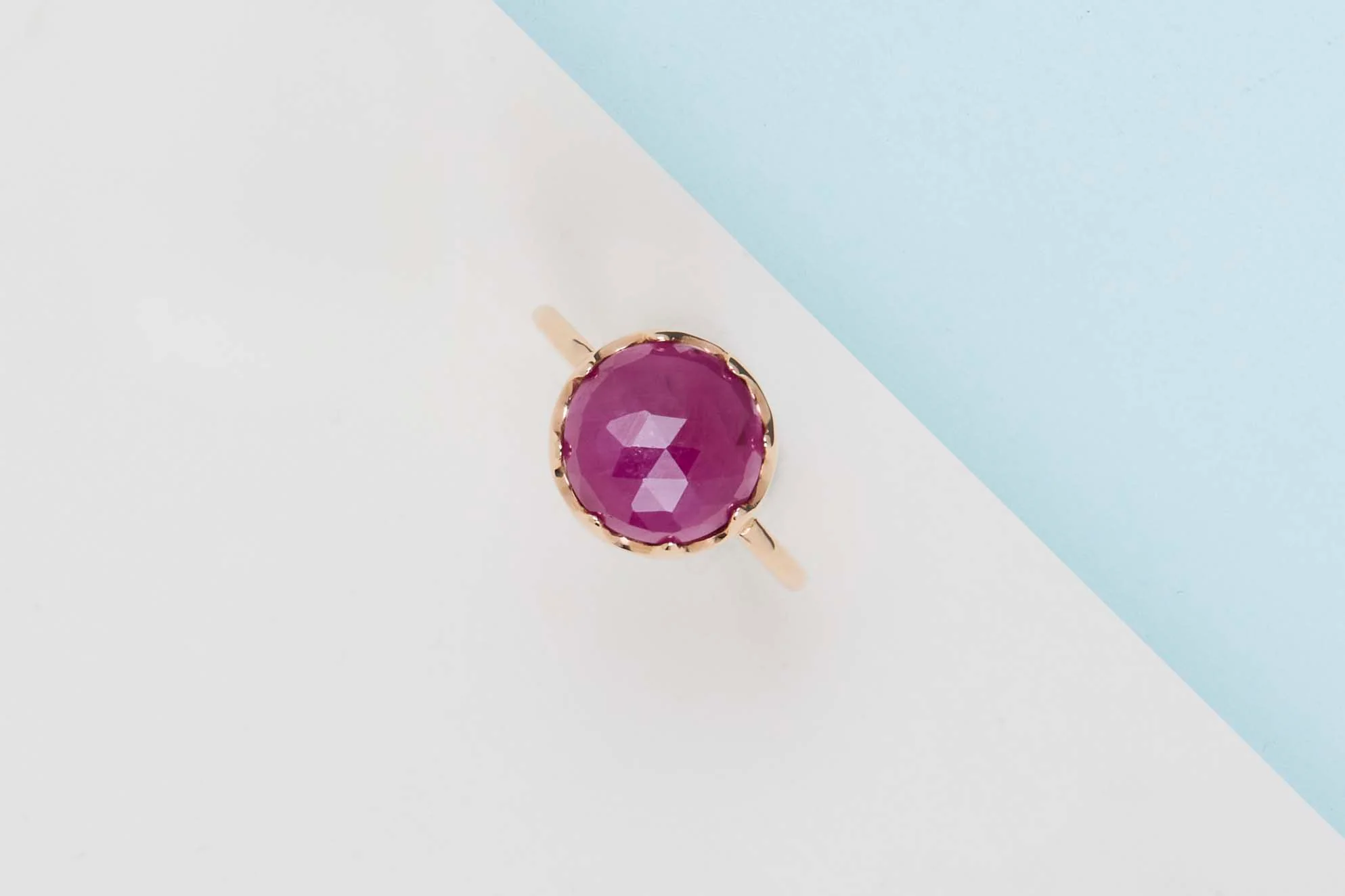 Rose Gold Ring - Red Sapphire - Size 52 - Image 2