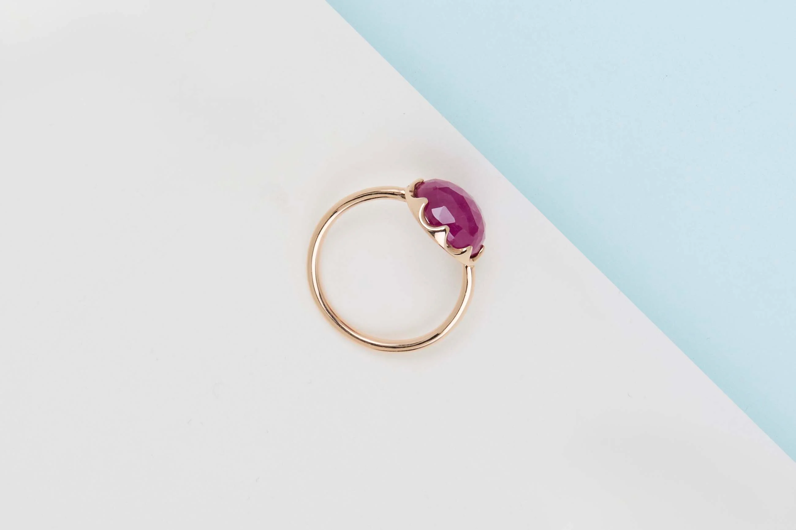 Rose Gold Ring - Red Sapphire - Size 52 - Image 3