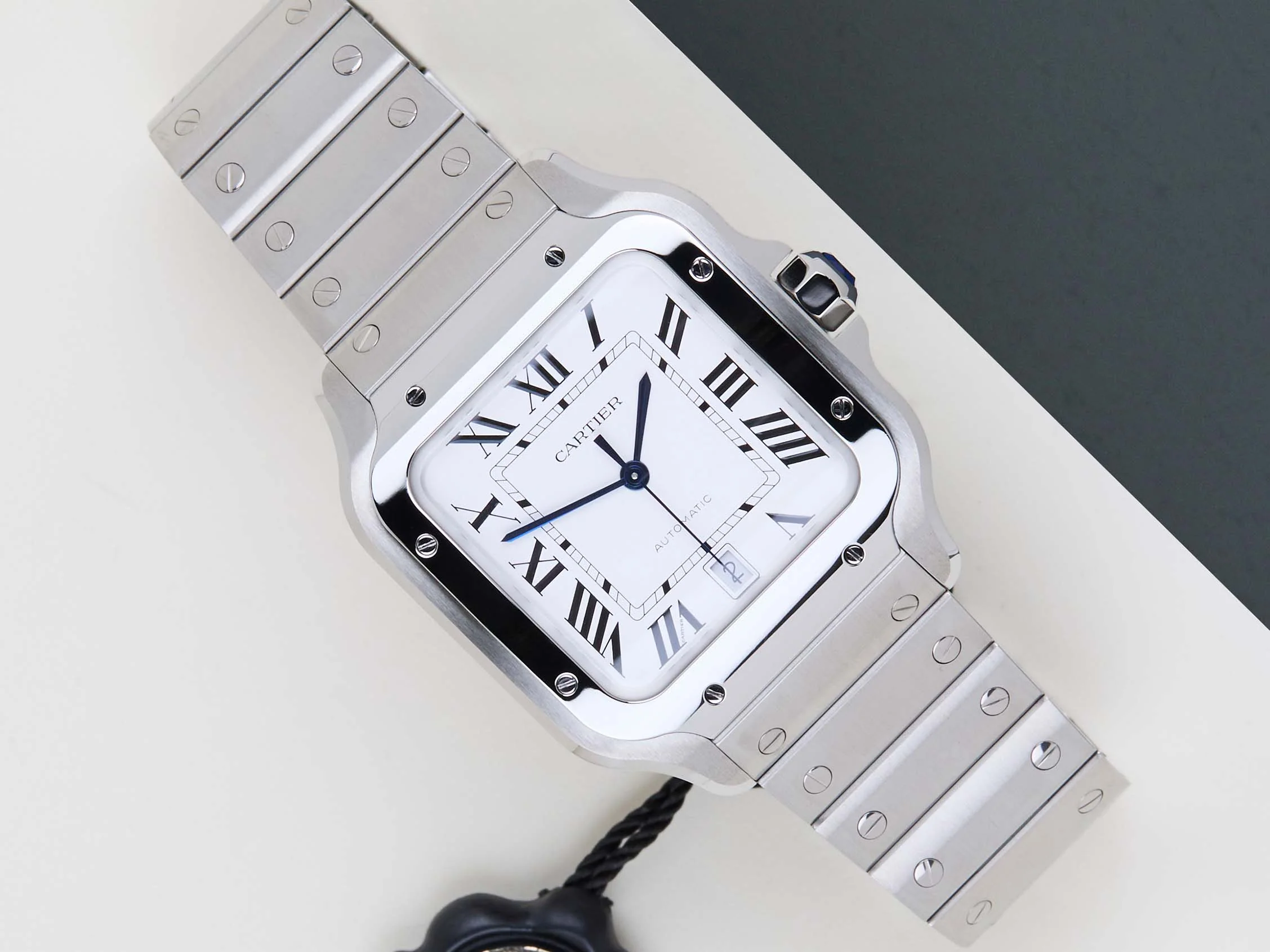 Santos Large 'White Roman Dial'