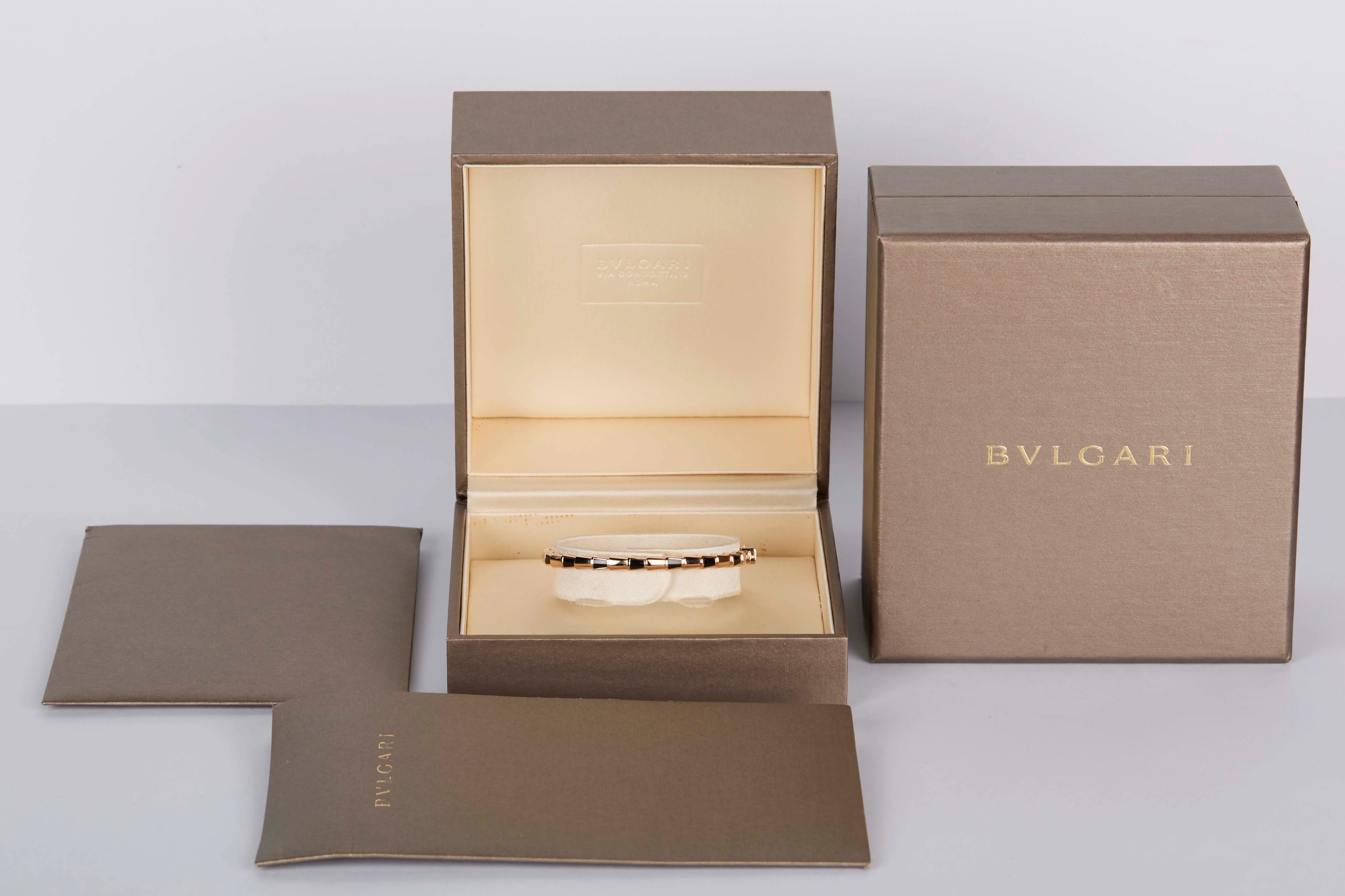 Serpenti Viper Bracelet - Rose Gold & Onyx - Size Small - B&P - Image 5