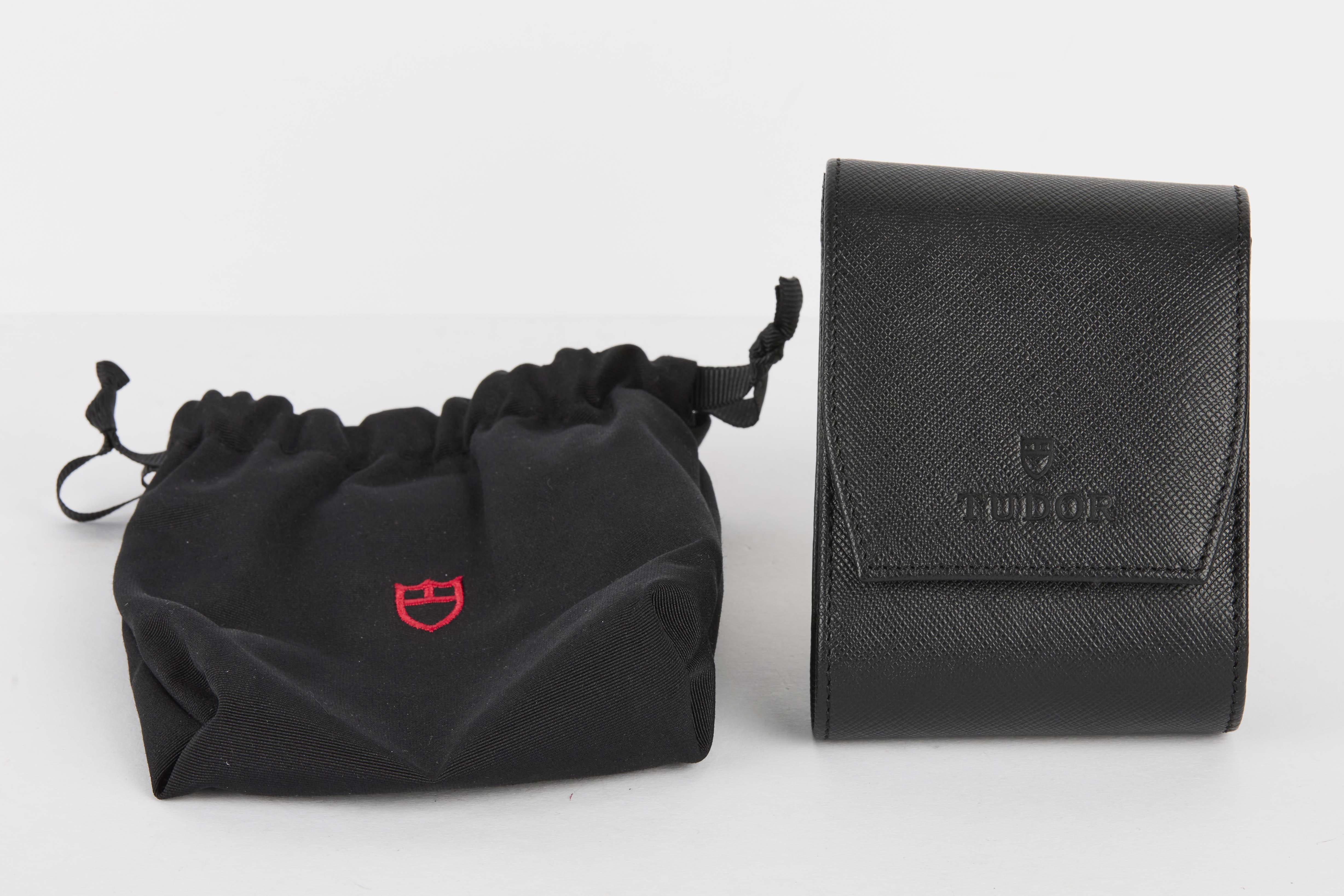 Tudor Travel Pouch - Black Leather