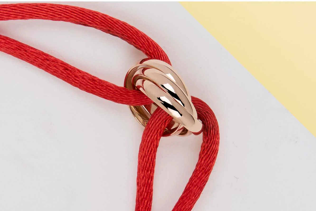 Trinity Cord Bracelet - Rosegold - Pouch - Image 2