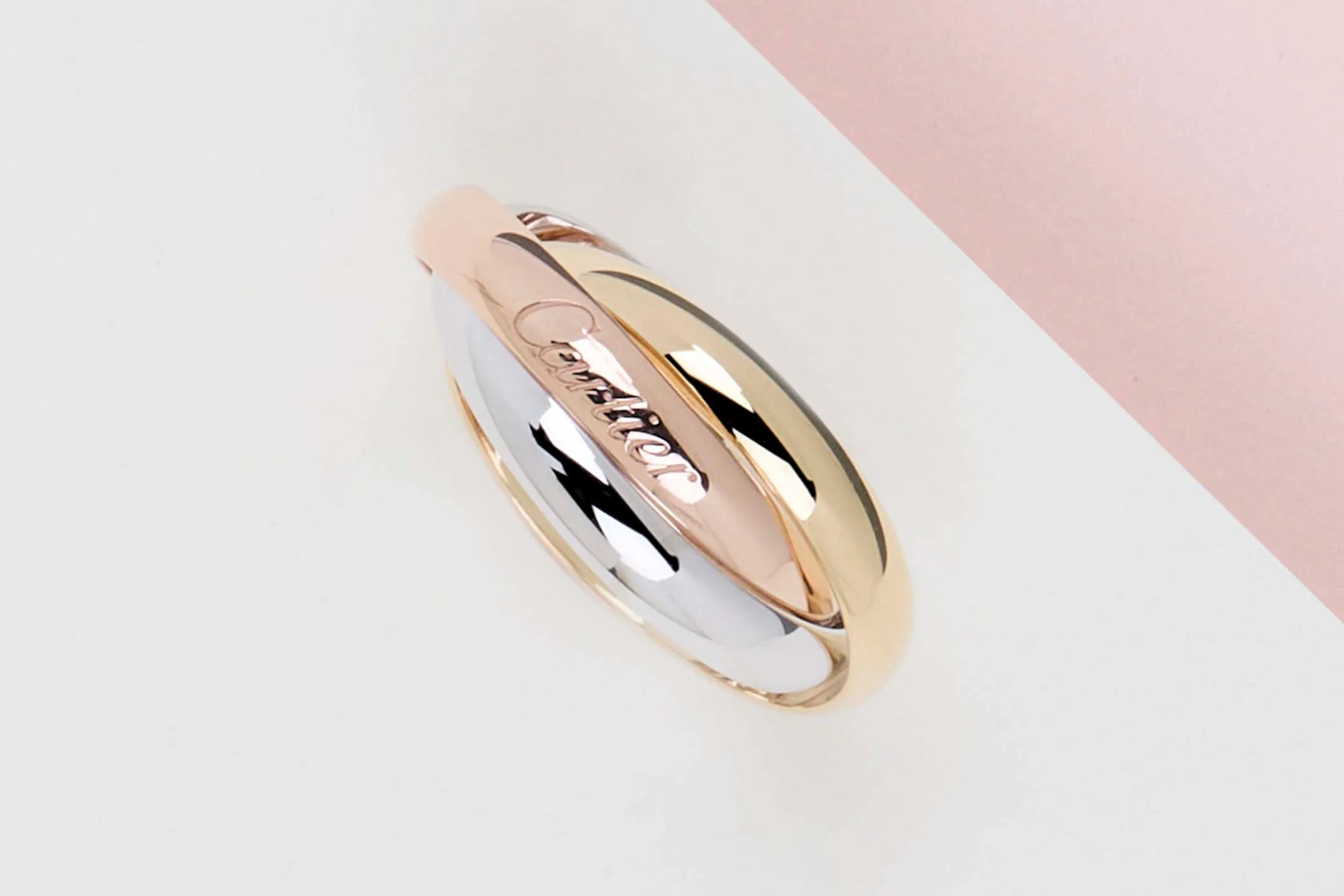 Trinity Ring - Yellow, Rose, White Gold - Size 53 - B&P