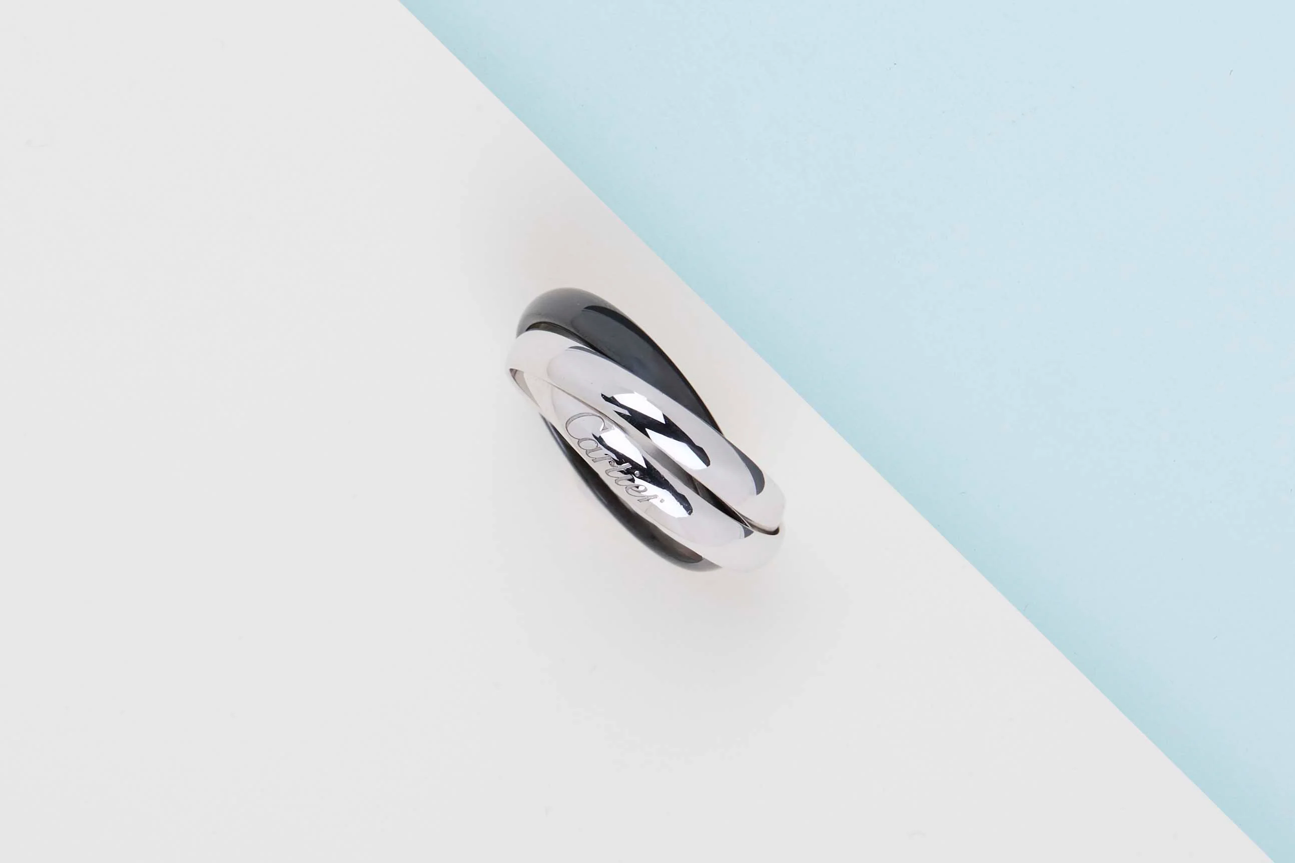 Trinity Ring - White Gold & Ceramic - Size 56 - B - Image 2