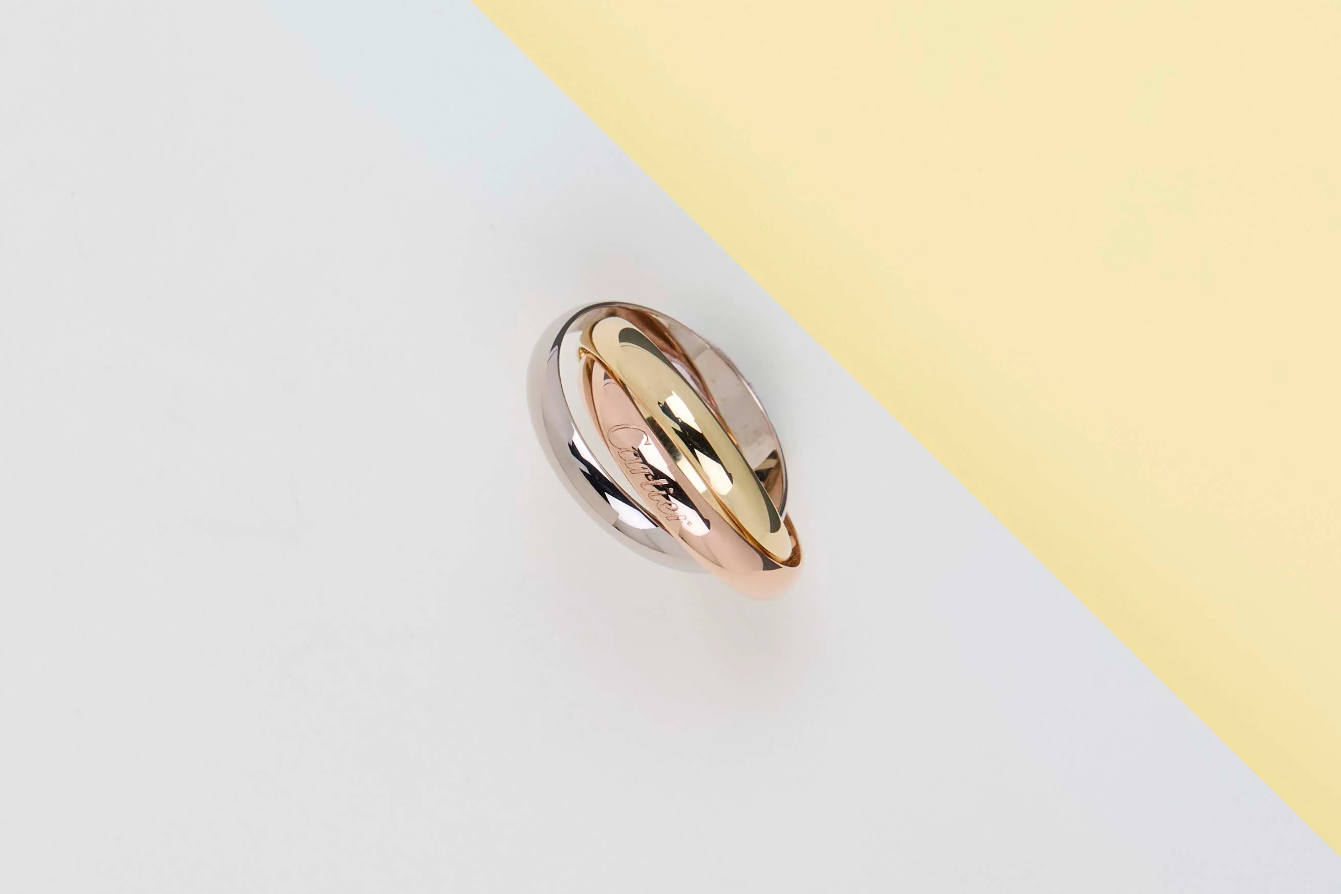 Trinity Ring - Yellow, Rose, White Gold - Size 54 - B&P - Image 2