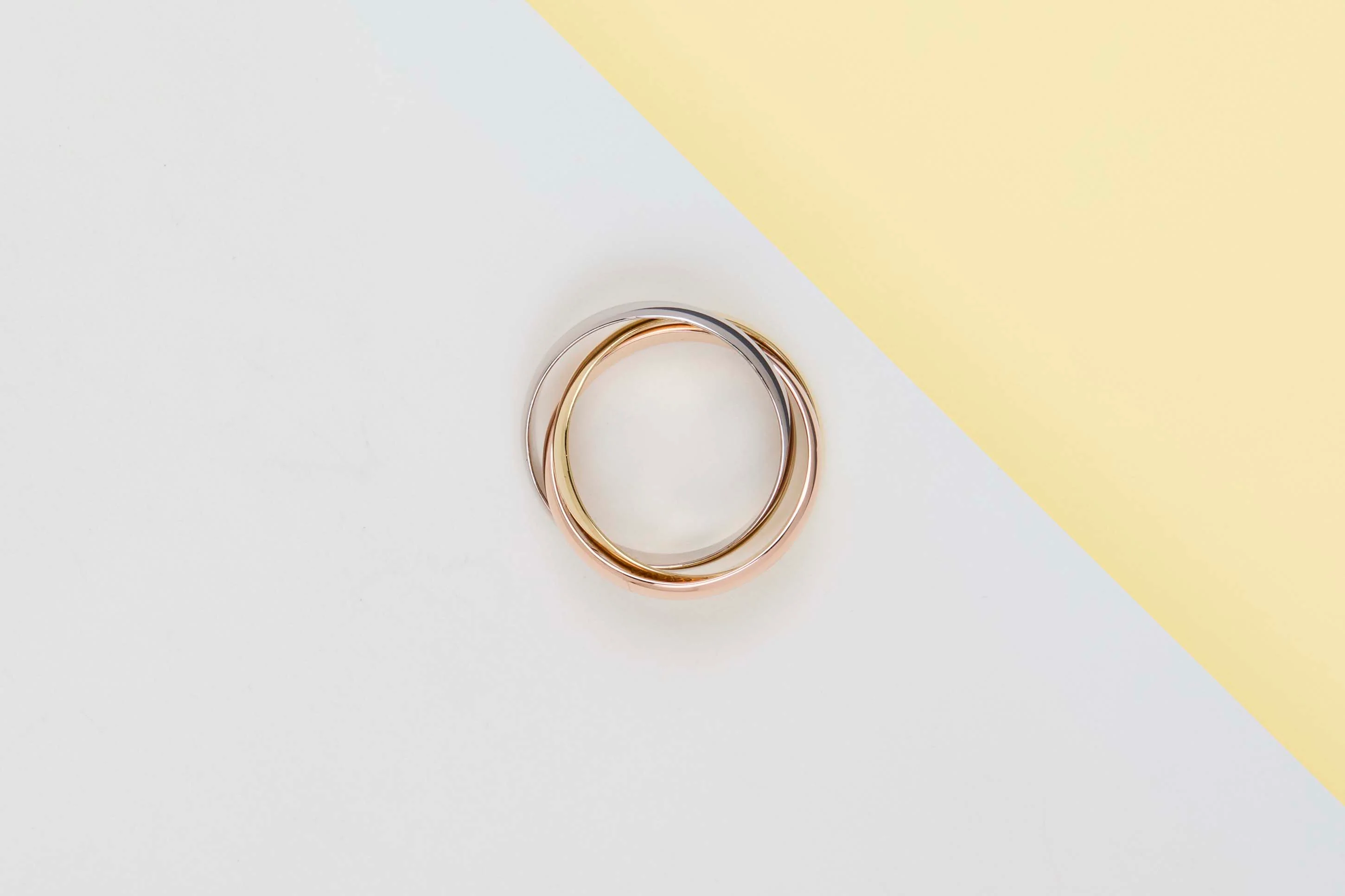 Trinity Ring - Yellow, Rose, White Gold - Size 54 - B&P - Image 3