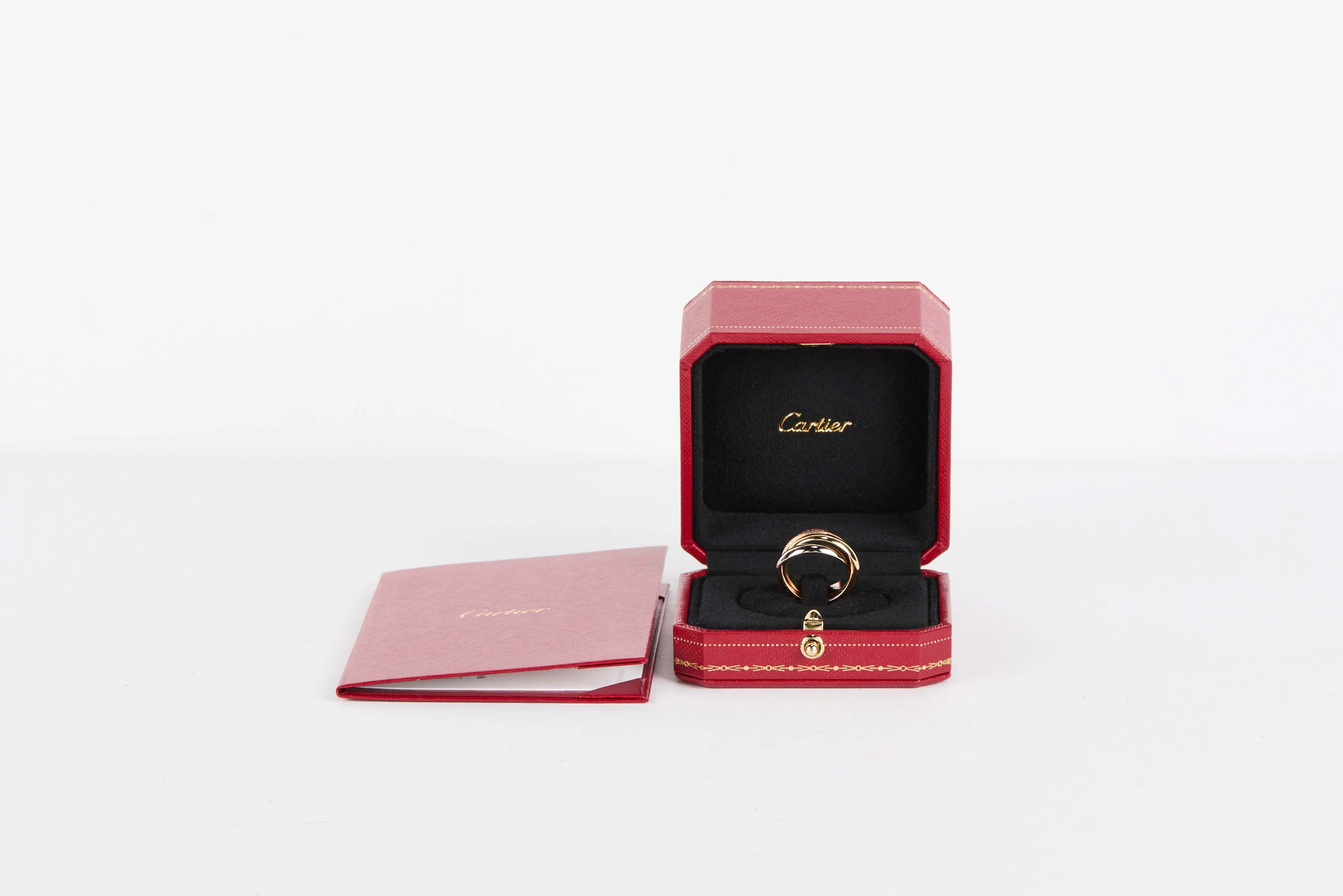 Trinity Ring - Yellow, Rose, White Gold - Size 54 - B&P - Image 4