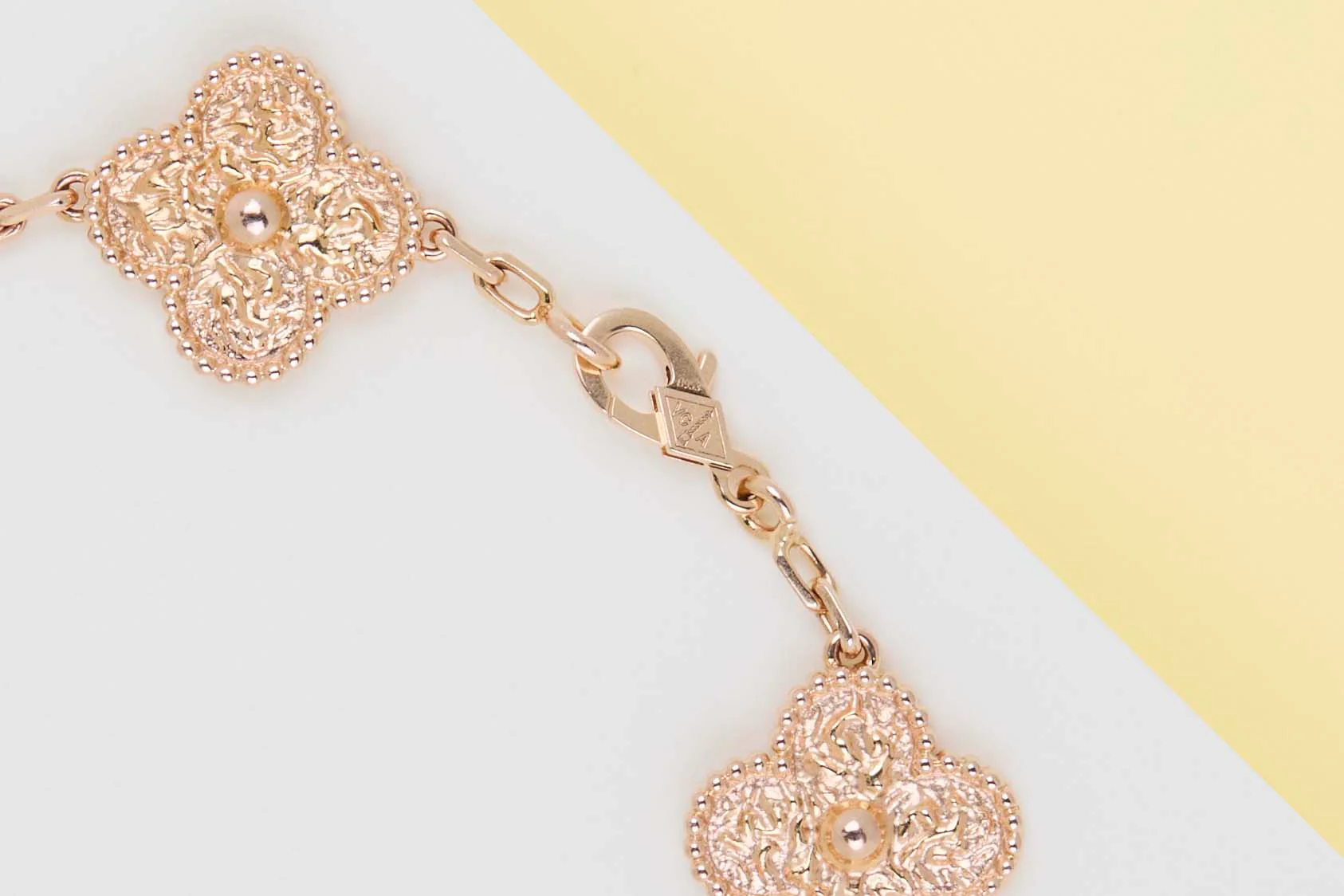 Vintage Alhambra Bracelet - 5 Motifs - Rose Gold - 19,5 CM - B&P - Image 2