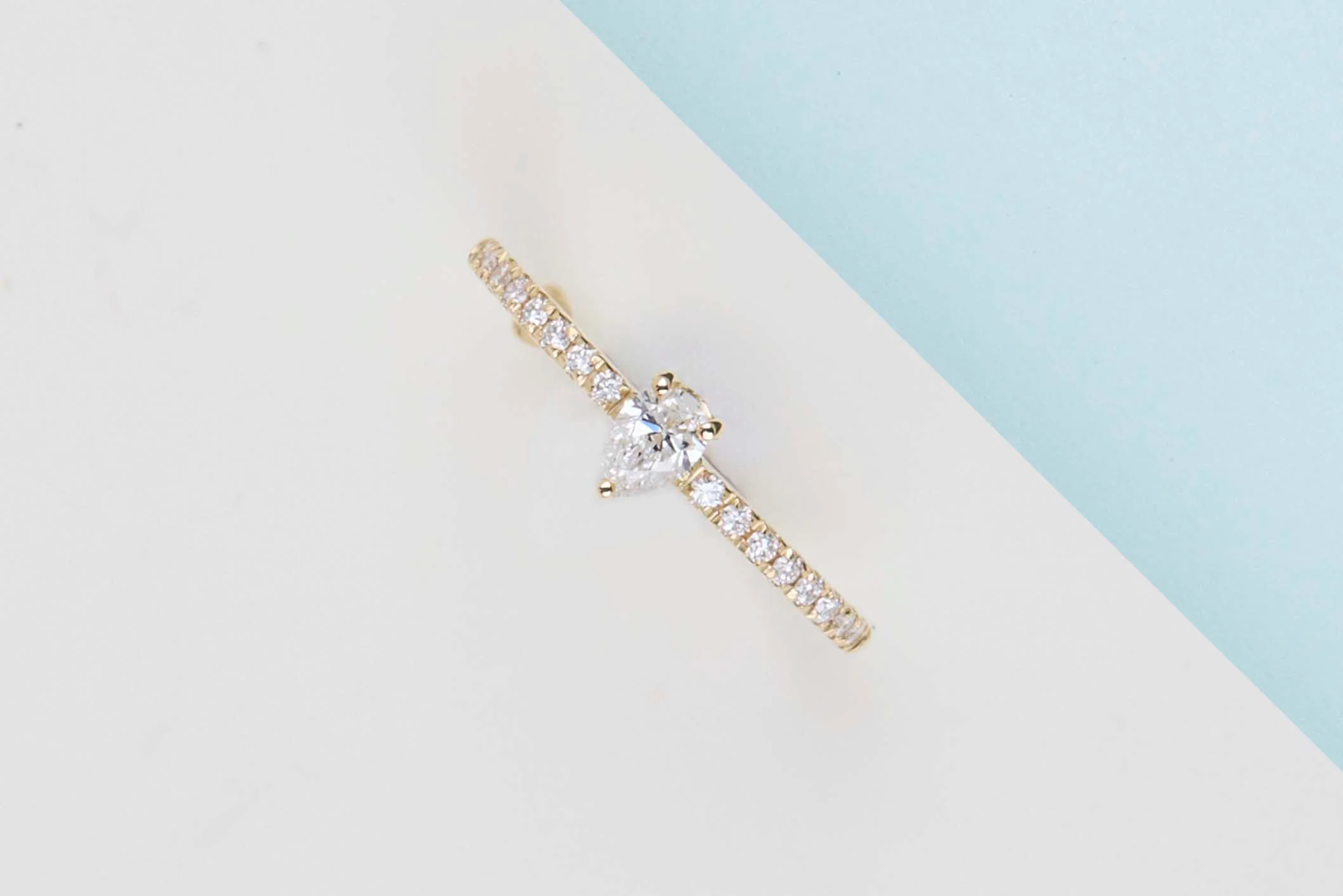 Yellow Gold Ring - Diamonds - Size 53
